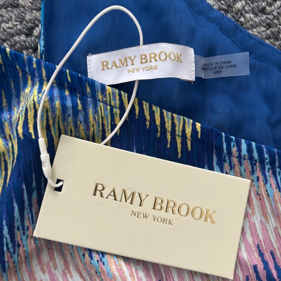 Ramy Brook Giana Chevron-Print Handkerchief Maxi Dress Size M - Picture 8 of 9